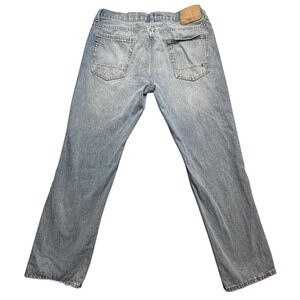Aeropostale Jeans Mens 34x32 Blue Straight Fit Denim Distressed Light Wash